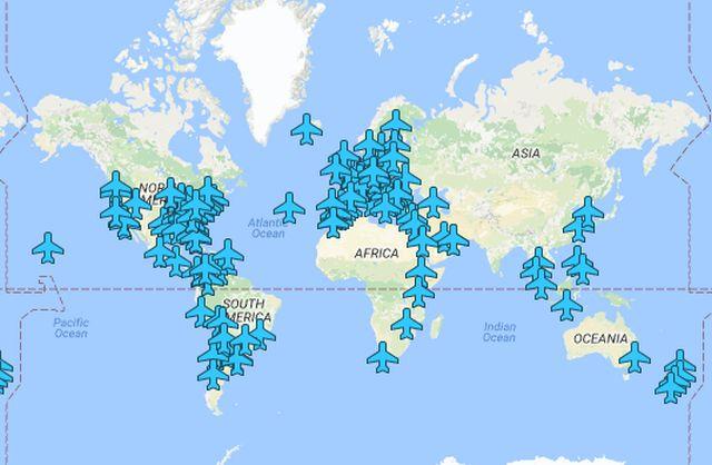 Mapa sa šiframa za Wi-Fi na aerodromima širom sveta